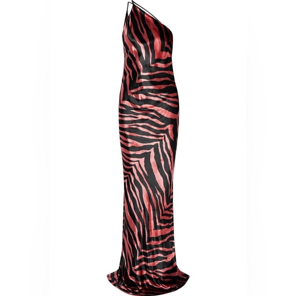 Michelle Mason Dresses & Skirts - Michelle Mason Velvet Pink Zebra Gown